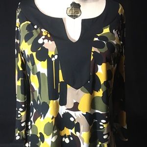 Vibrant  AGB Earth Toned Women’s Blouse Top Size Large